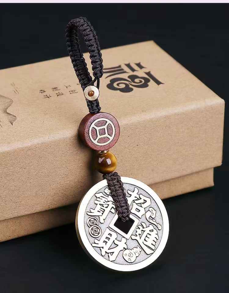 Lucky Wealth Coin Pendant - Pure Copper Ornament